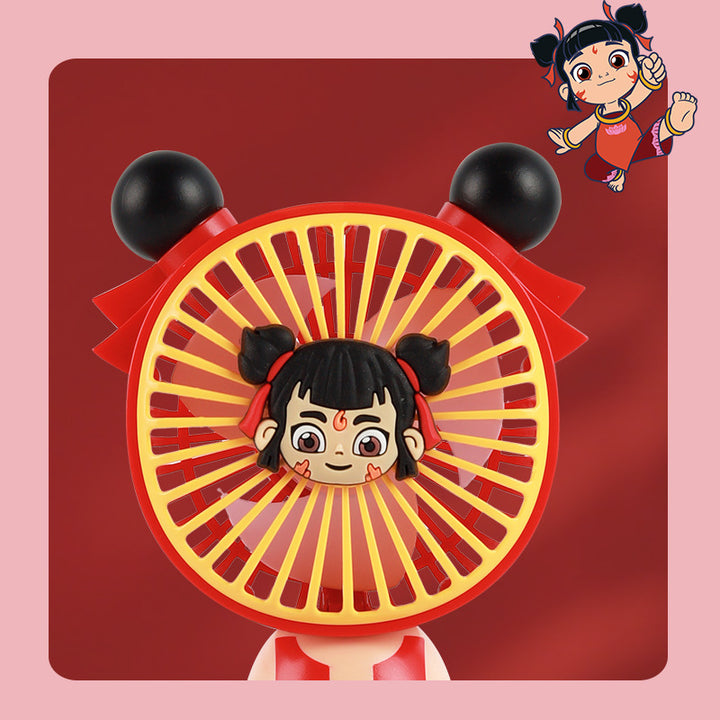 Ladies Portable Hand Fan with Cute Character Design Bowlift