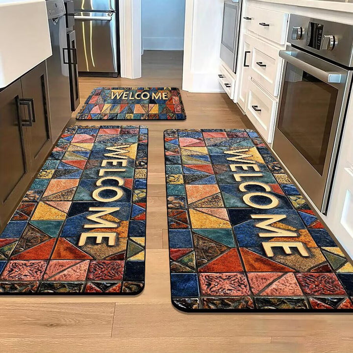 Stone-Inspired Decorative Area Mat Bowlift