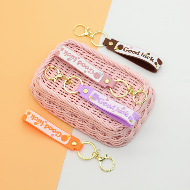 Unisex keychain with motivating lucky saying Bowlift