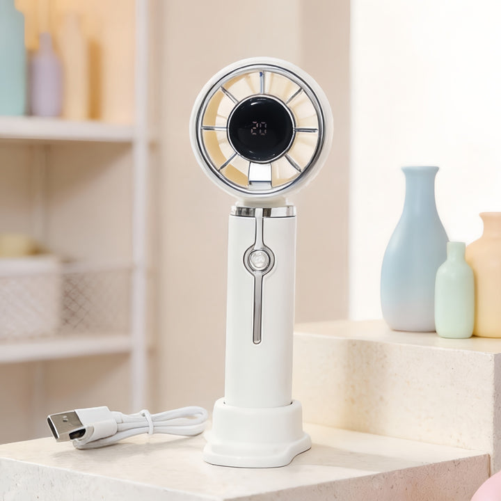 Women Portable Hand Fan with Innovative Air Circulation Bowlift