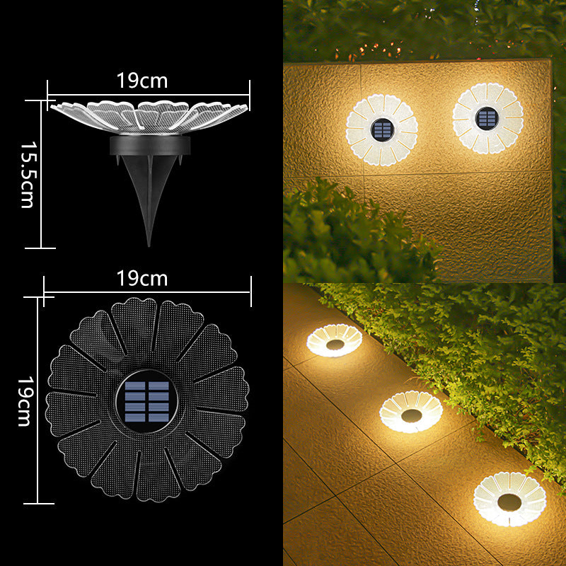 Decorative Solar Acrylic Petal Garden Stake LED Pathway Light Bowlift