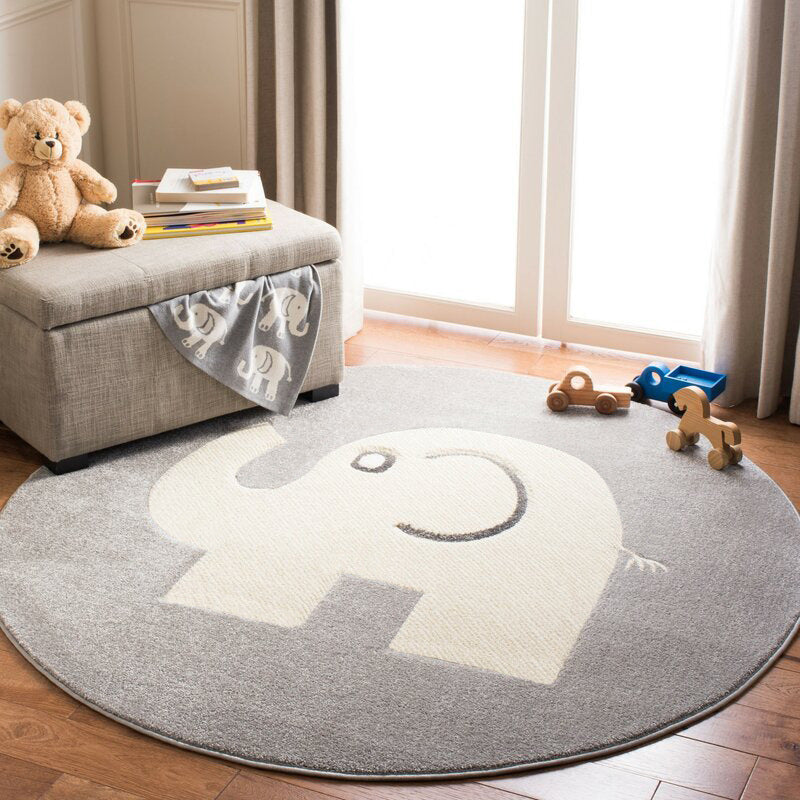 Playful Airplane-Themed Round Area Mat Bowlift