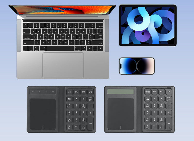 Wireless Numeric Keypad with Touchpad Bowlift
