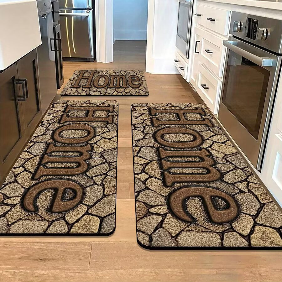 Stone-Inspired Decorative Area Mat Bowlift