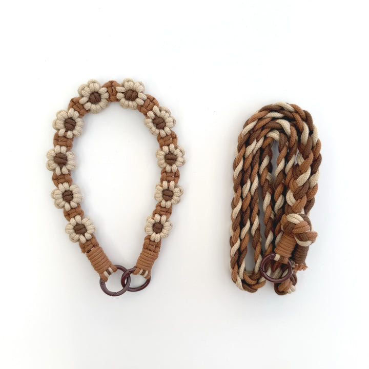 Macrame Dog Leash Holder Bowlift