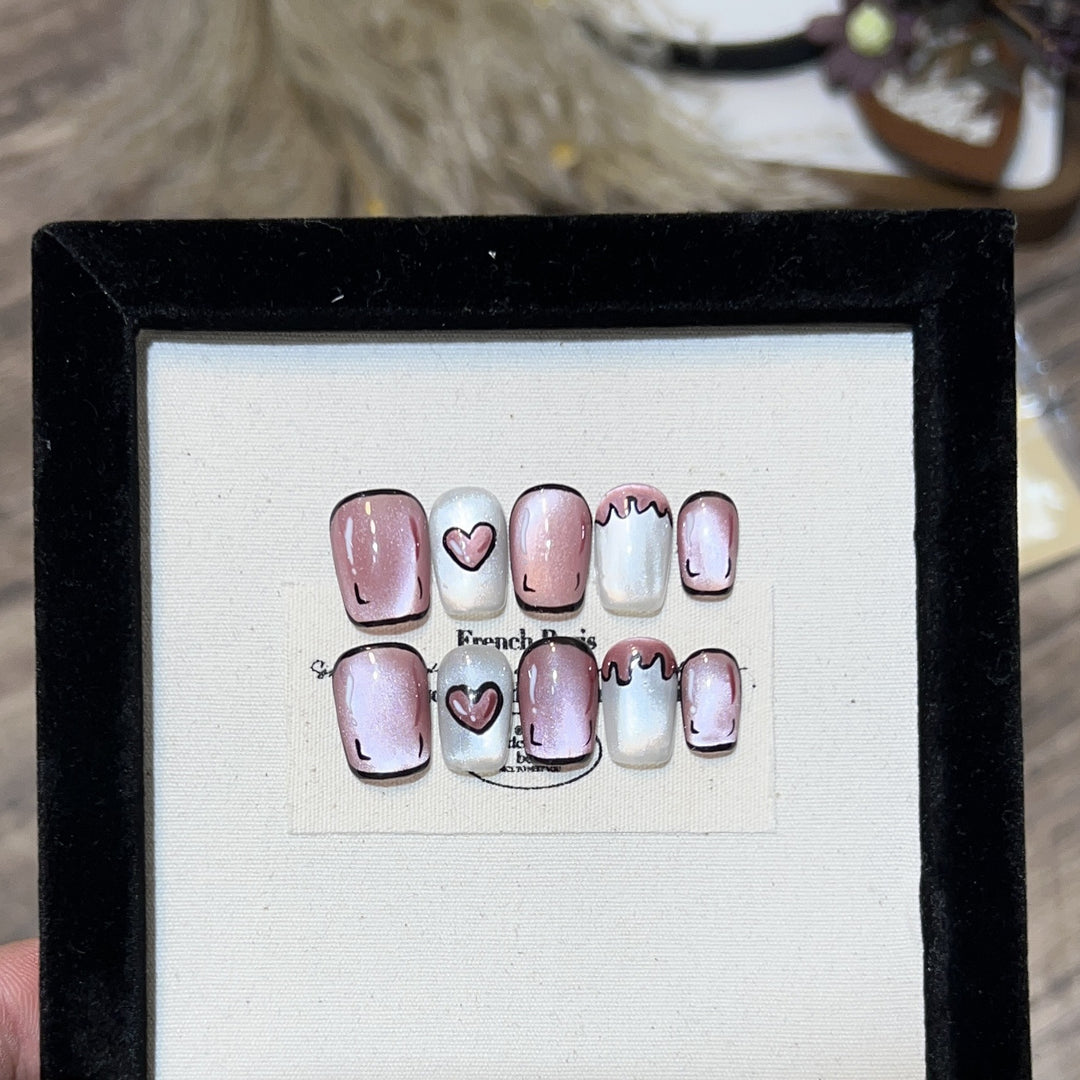 Romantic Press-On Nail Set Bowlift