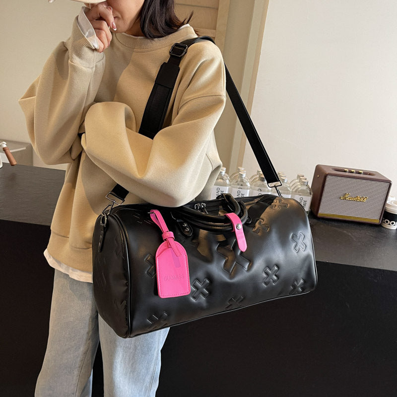 Durable Leather Weekend Duffel Bag Bowlift