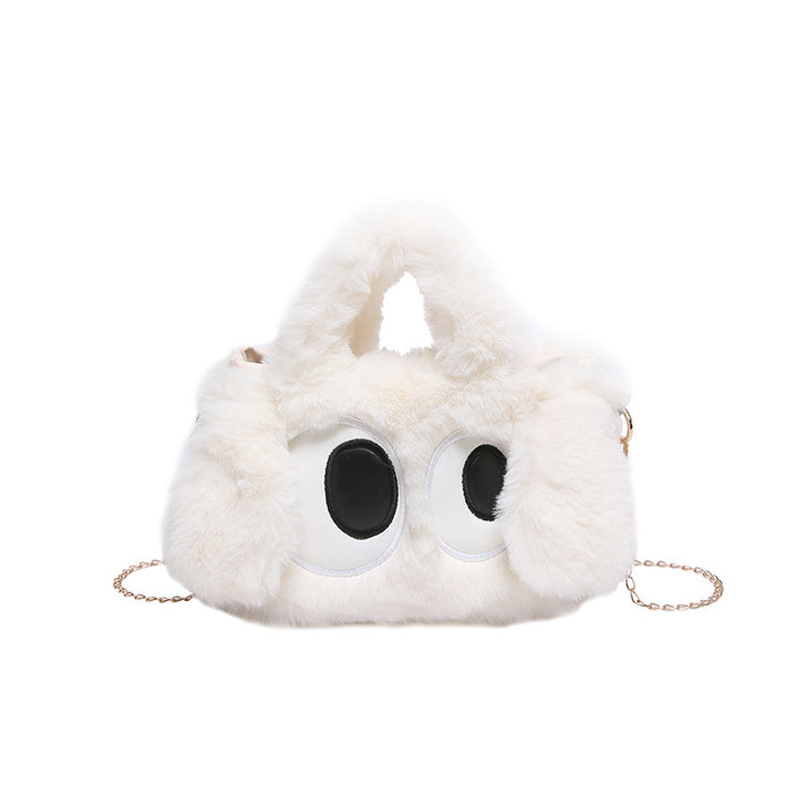 Cozy plush shoulder bag with ear application Bowlift
