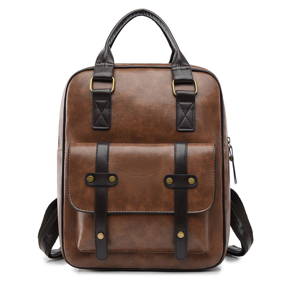 Vintage Leather Multi-Functional Backpack Bowlift