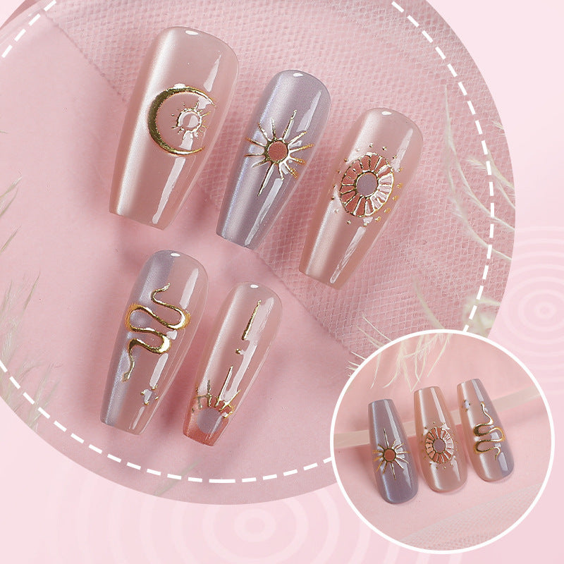 Elegant Celestial Press-On Nail Art Set
