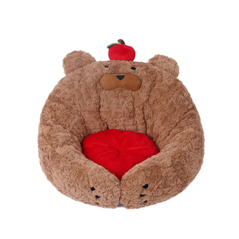 Bear-Shaped Cozy Dog Bed