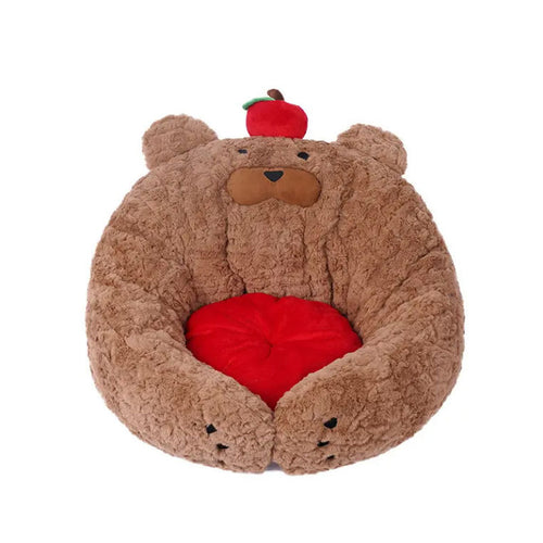 Bear-Shaped Cozy Dog Bed