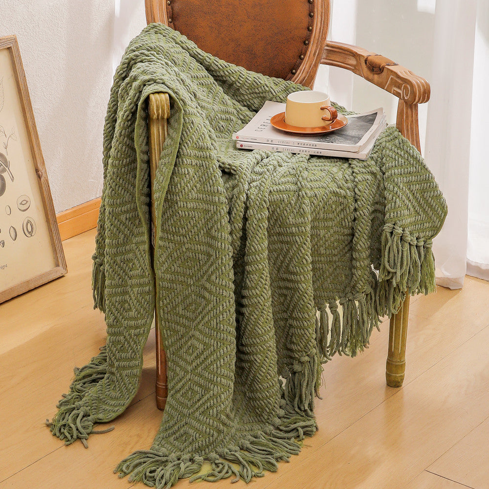 Handwoven Textured Throw Blanket Bowlift
