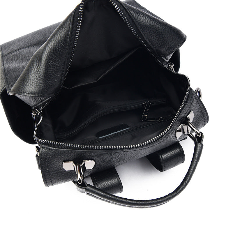 Versatile Multi-Functional Leather Backpack Bowlift