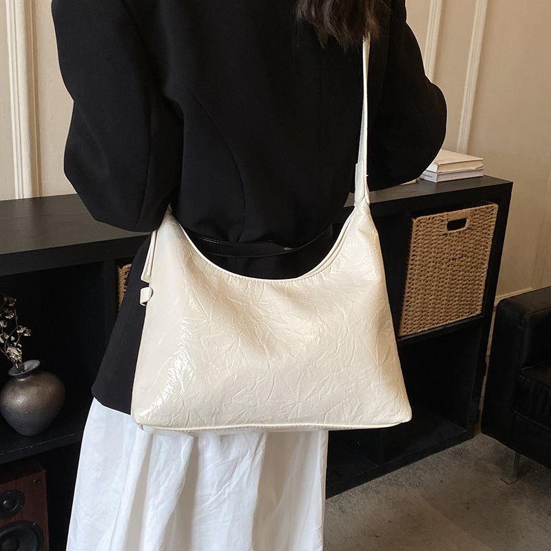 Soft Leather Minimalist Hobo Bag Bowlift