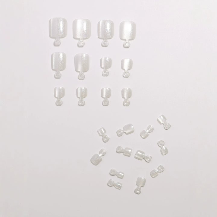 Premium Glittering Pedicure Press-On Nail Set Bowlift