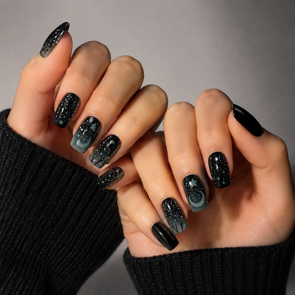 Artistic Starry Night Press-On Nail Extensions