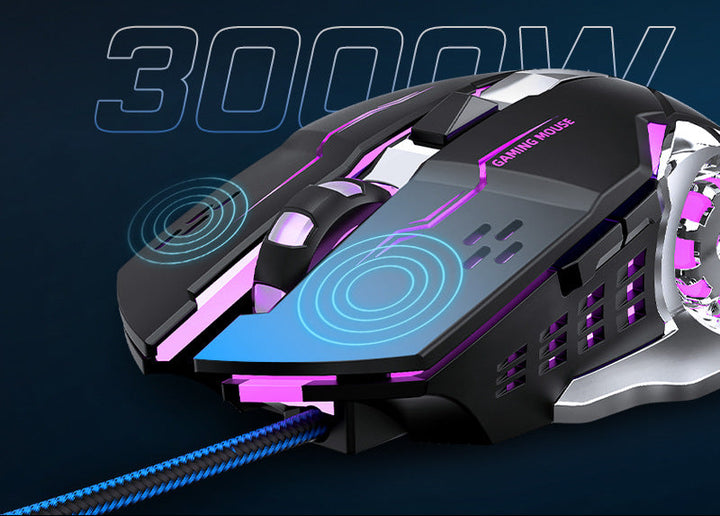 High-Precision Gaming Mouse with Adjustable DPI Bowlift