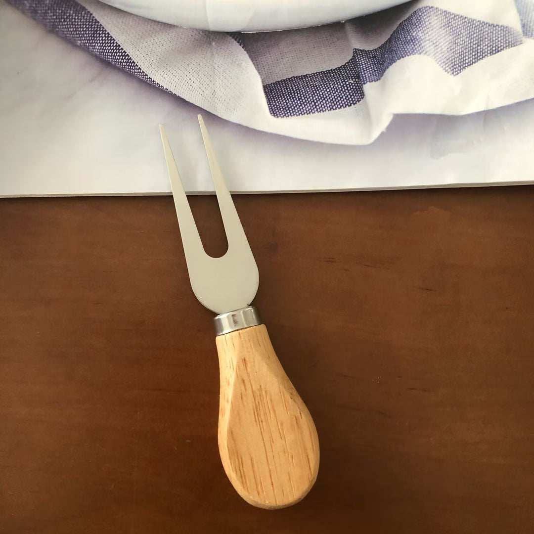 Wooden-Handled Stainless Steel Cheese Spatula Bowlift