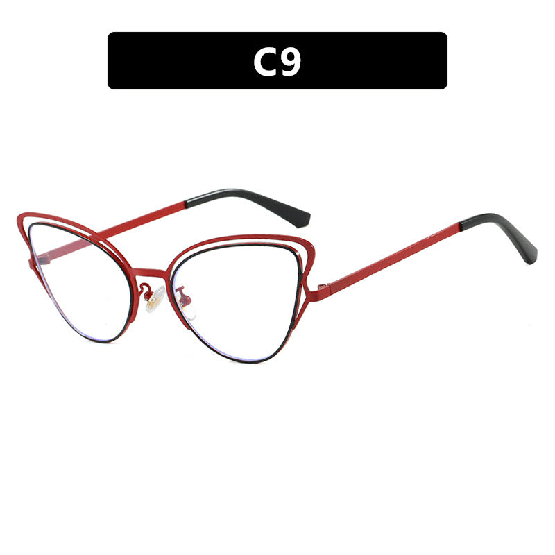 Women's Cat-Eye Glasses with Elegant Metal Frame and Comfortable Fit Bowlift
