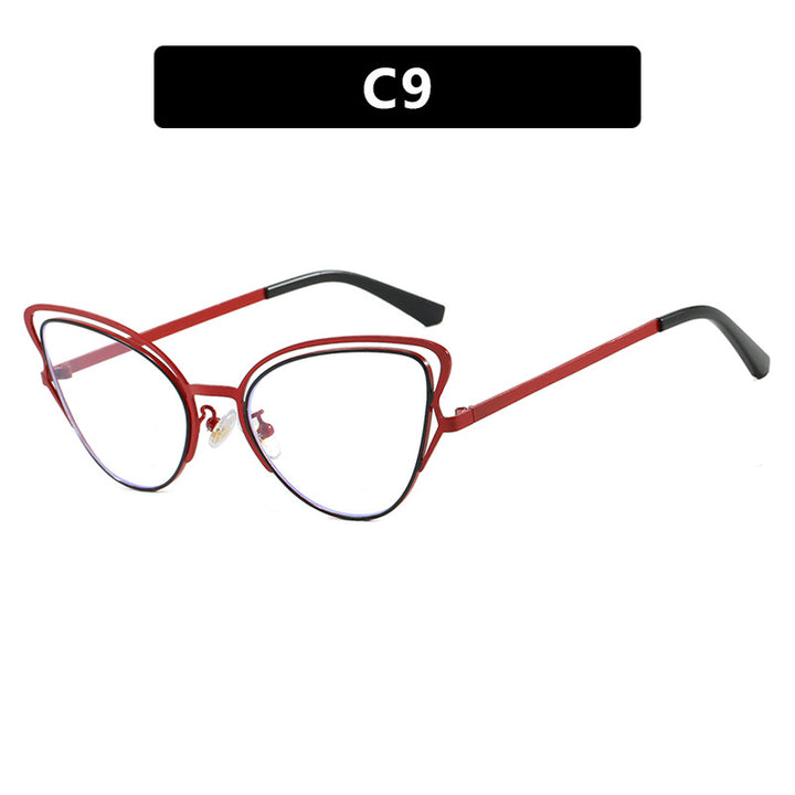 Women's Cat-Eye Glasses with Elegant Metal Frame and Comfortable Fit Bowlift
