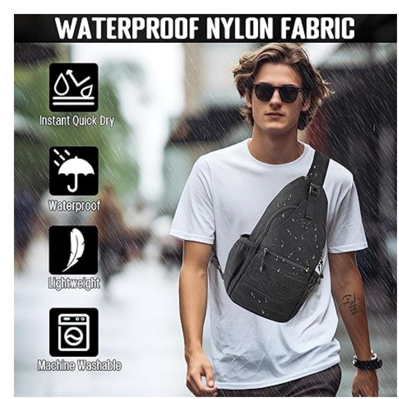 More ergonomic sling backpack with multiple compartments and practical holders Bowlift
