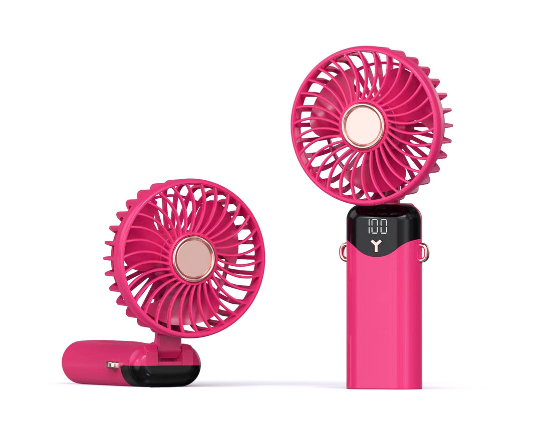 Portable Mini Fan with USB Charging and Digital Display Bowlift