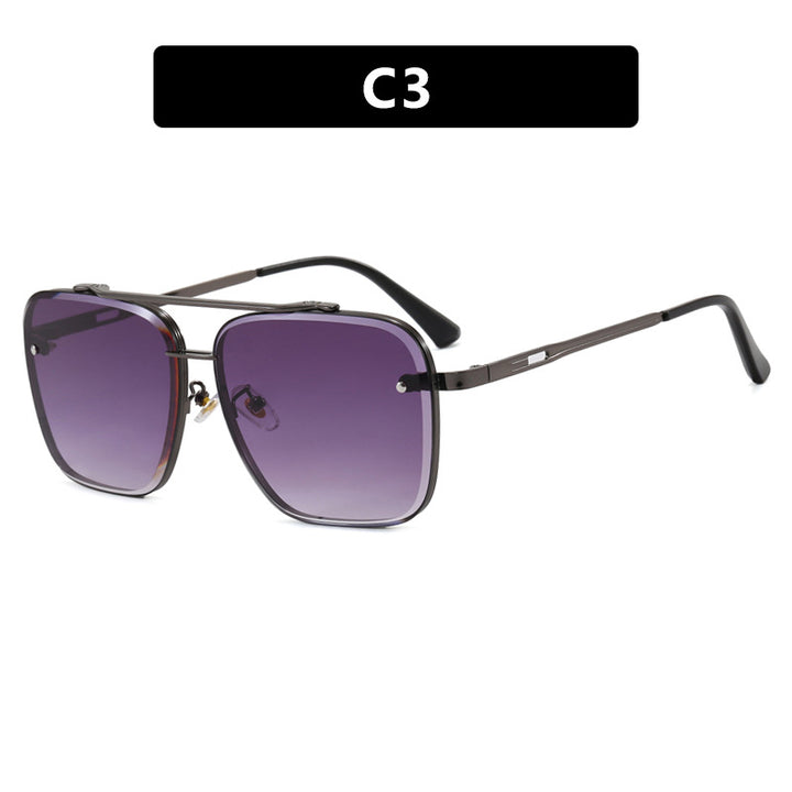 Women square sunglasses with protective lenses and modern metal frame Bowlift