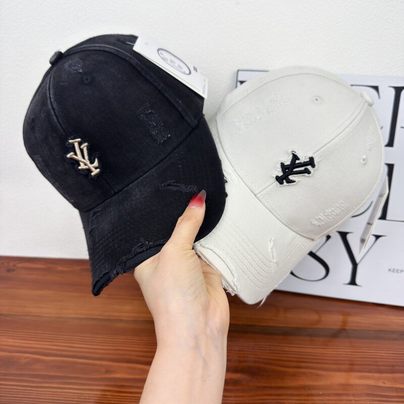 Men's Distressed Denim Adjustable Baseball Cap Bowlift