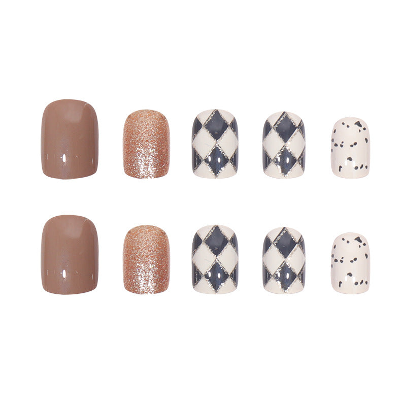 Decorative Press-On Nail Set with Artistic Patterns Bowlift