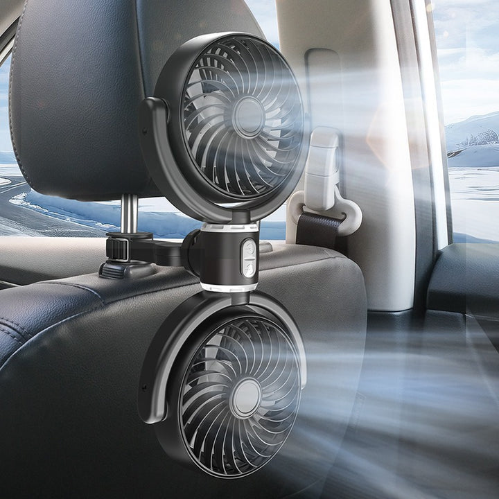 Adjustable Dual-Head Car Air Circulation Fan Bowlift