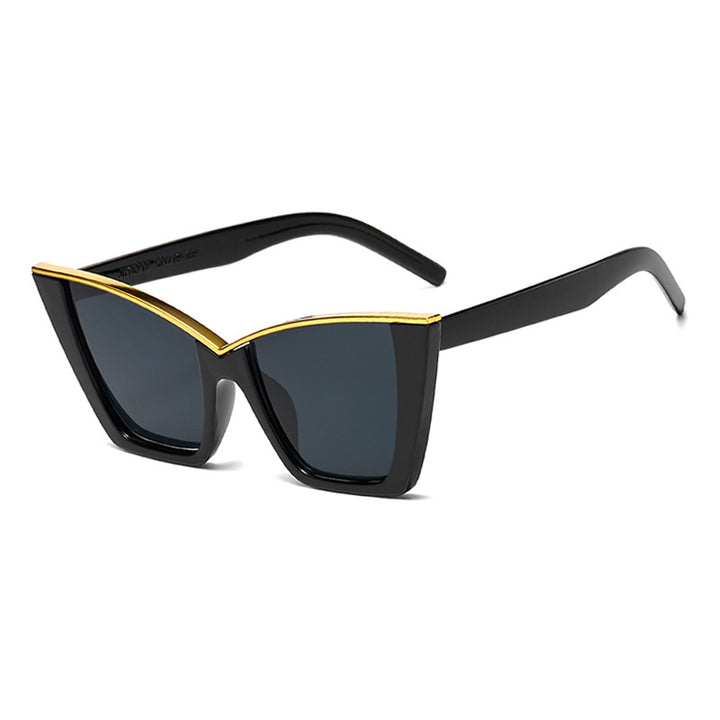 Women extravagant sunglasses with unique design and golden accents Bowlift