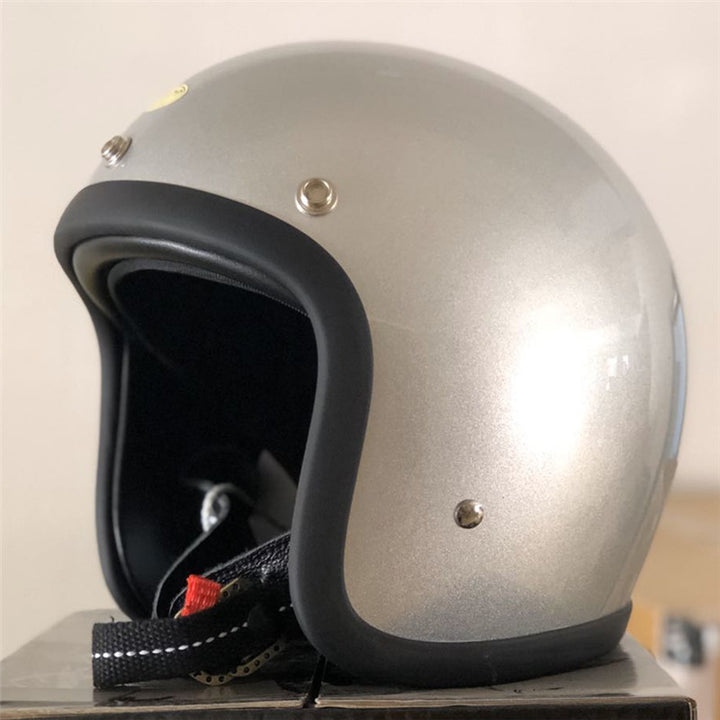 Retro Open-Face Motorcycle Helmet Bowlift