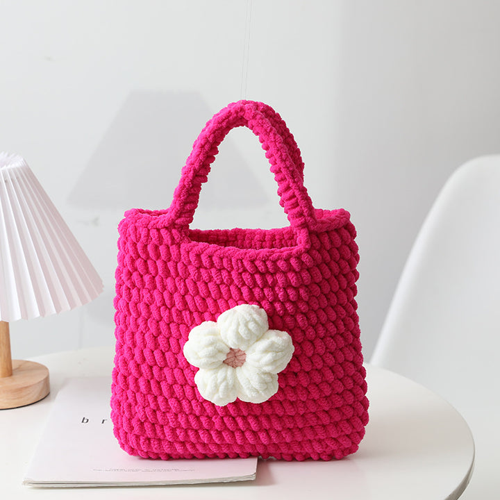 Handcrafted cotton bag with floral application Bowlift