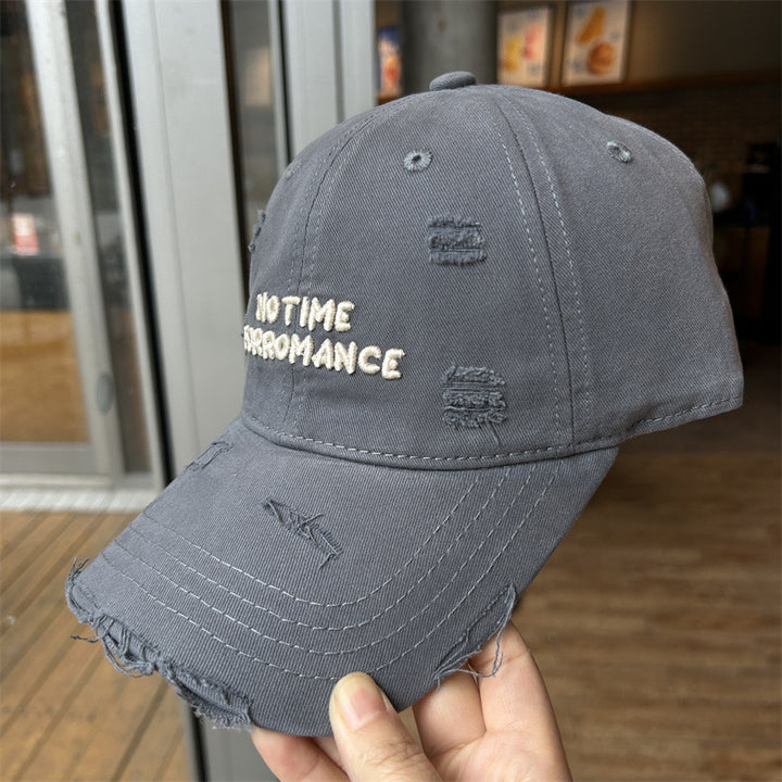 Women's Distressed Cotton Baseball Cap Bowlift