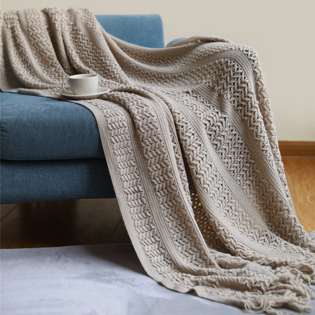 Premium Handcrafted Fringe Throw Blanket Bowlift