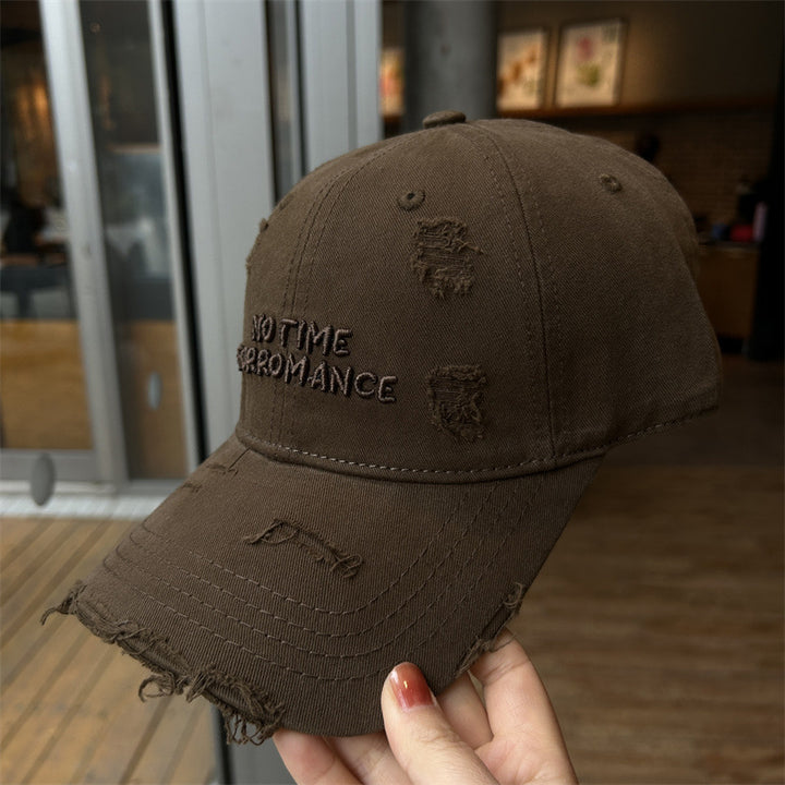 Women's Distressed Cotton Baseball Cap Bowlift