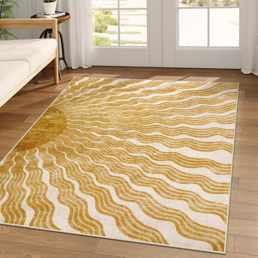 Artistic Wave Pattern Area Rug Bowlift
