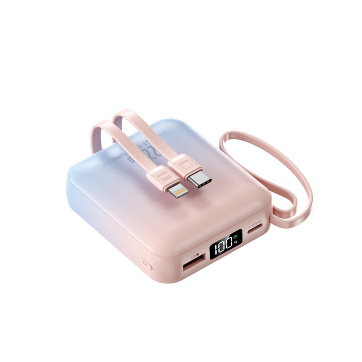 Wearable power bank with dual USB-C connection and digital charge level indicator Bowlift