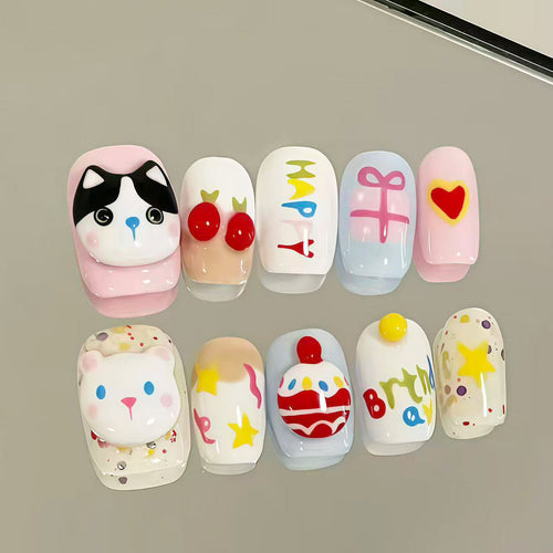 Whimsical Themed Press-On Nail Set