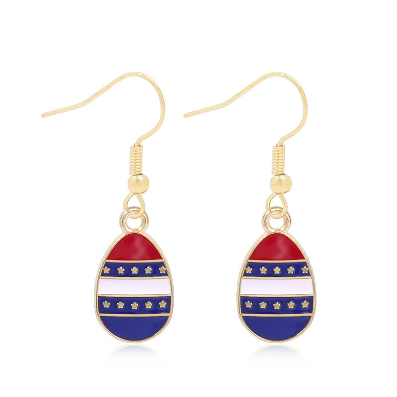 Women's lightweight star earrings with enamel flag design and fishhook Bowlift