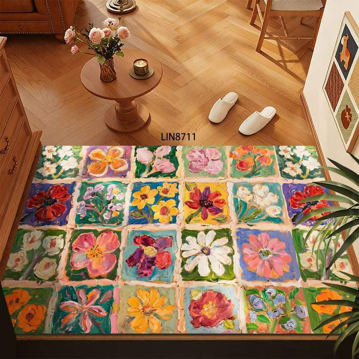 Floral Pattern Decorative Floor Mat Bowlift