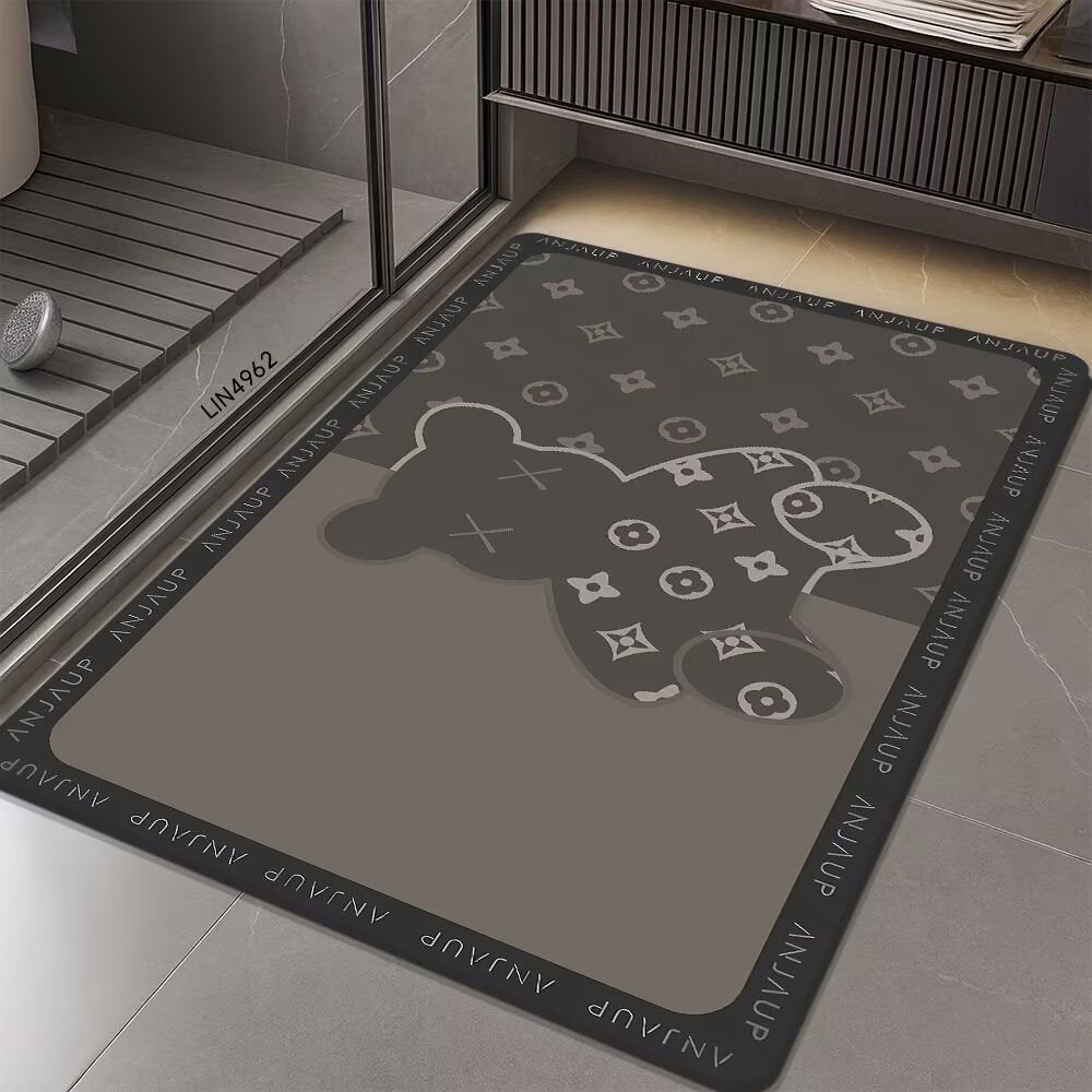 Geometric Hexagonal Pattern Bath Mat Bowlift