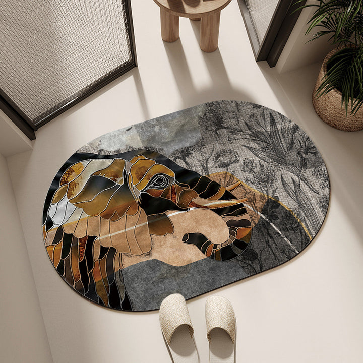 Artistic Horse-Themed Bath Mat Bowlift