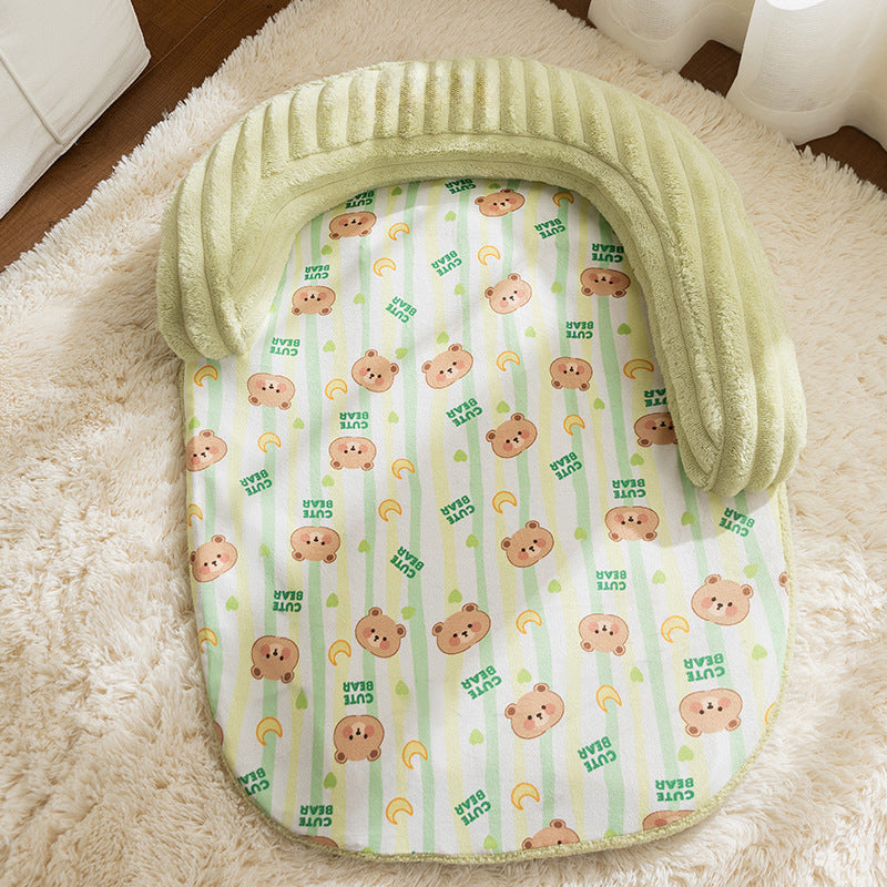 Cozy Dot-Patterned Dog Bed