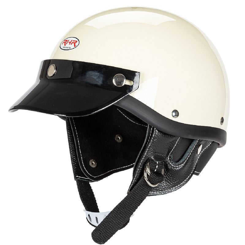 Classic Motorcycle Half-Helmet with Visor Bowlift