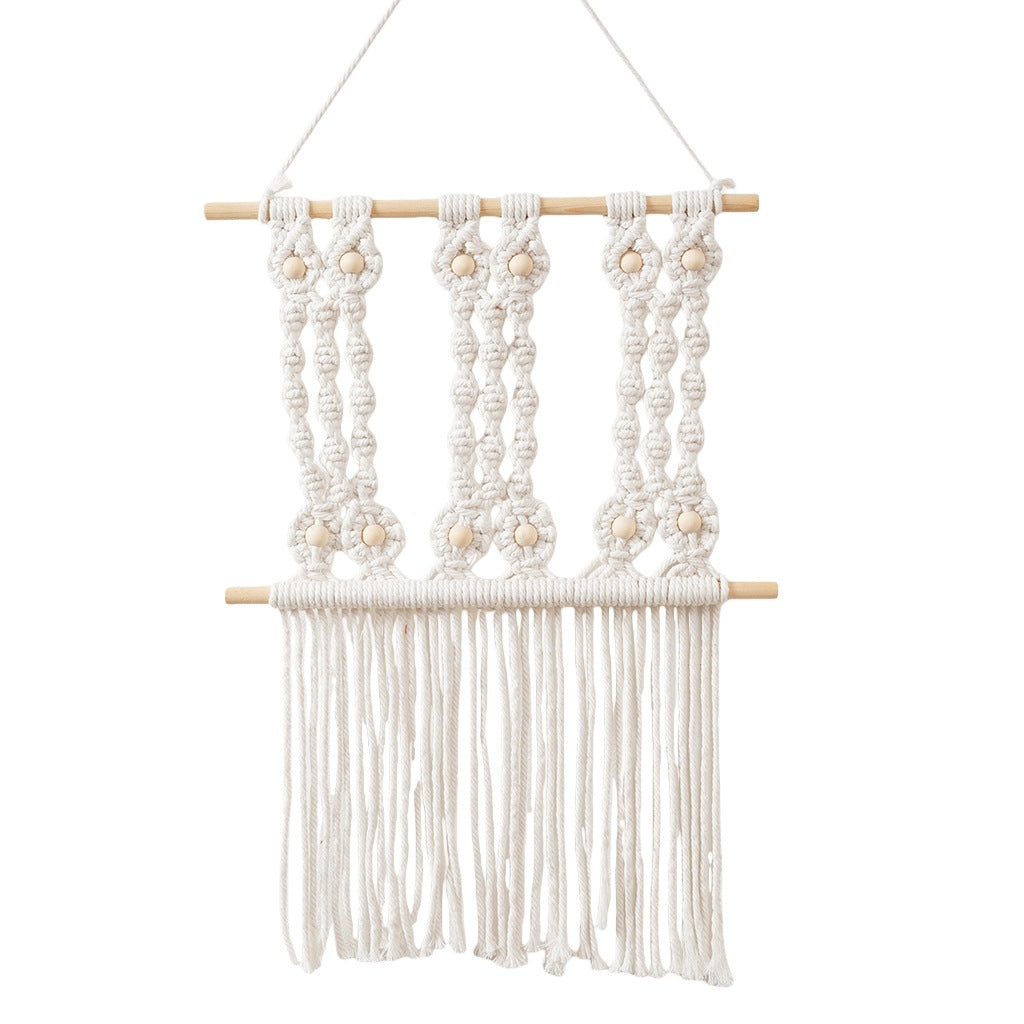 Decorative Macrame Wall Hanging Art with Natural Beaded Detailing Bowlift