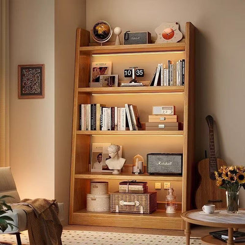 Modern bookcase with integrated LED lighting Bowlift