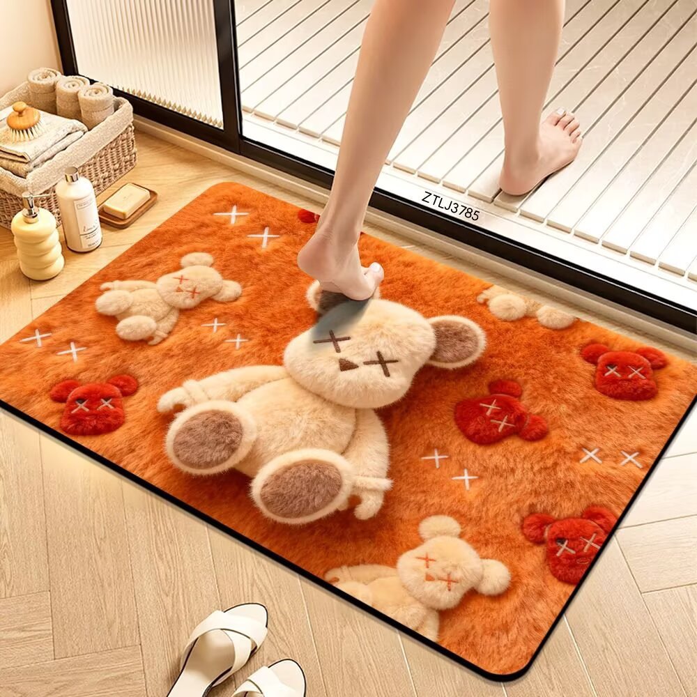 Plush Cartoon Themed Bath Mat Bowlift