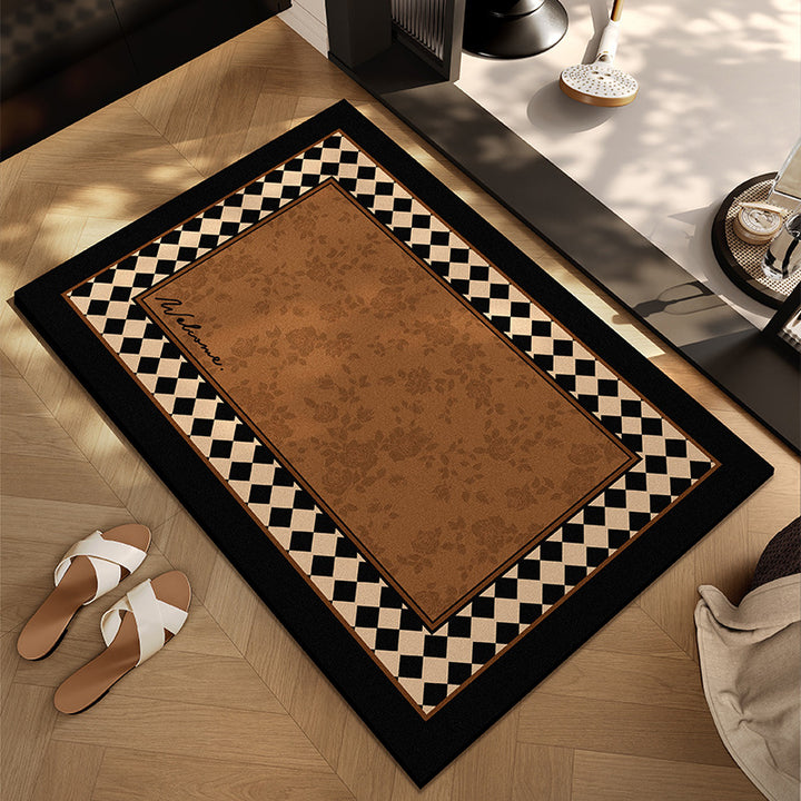 Checkerboard Patterned Entryway Mat Bowlift